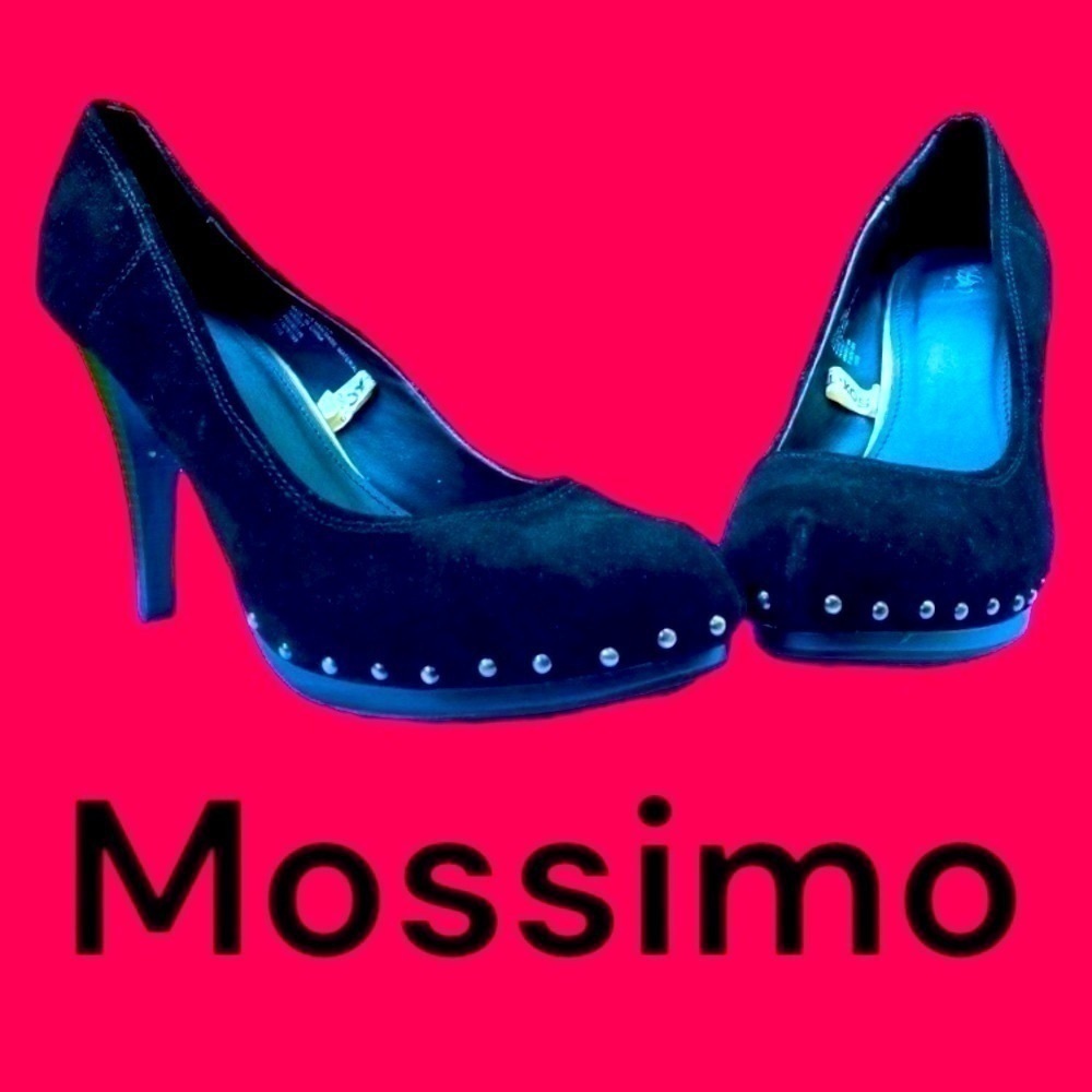 MOSSIMO black suede platforms with rivets- size 9.5 gently worn.  SEXY!
